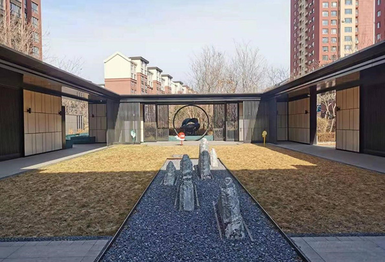 沈陽某小區連廊涼亭廊架幕墻工程